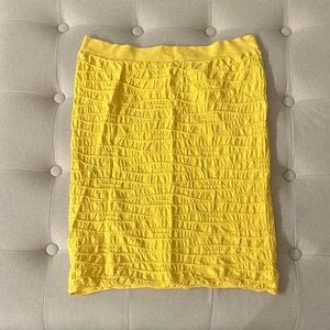 Last Tango Vibrant Yellow Ruched Pencil Skirt